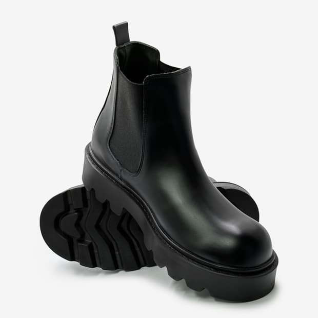 공용가능 프리토 몬트 블랙 볼드 첼시 플랫폼 부츠 공용가능 4cm