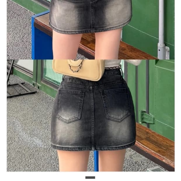 카인다미 골반뽕 치마 흑청 스커트 M