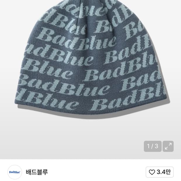 배드블루 Bad Blue 비니 새상품