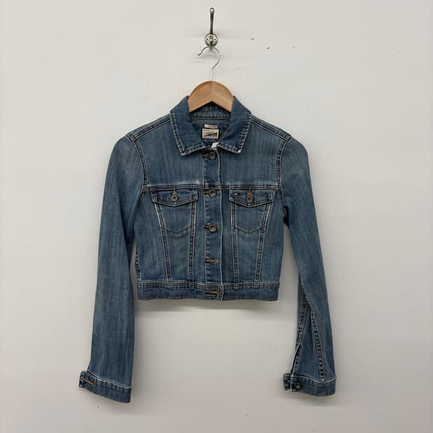 타미힐피거 데님 크롭 청자켓 여성 S