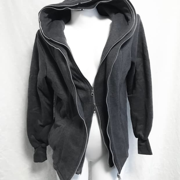 빈티지 아카이브 레이어드 투웨이 지퍼 기모 후드 집업