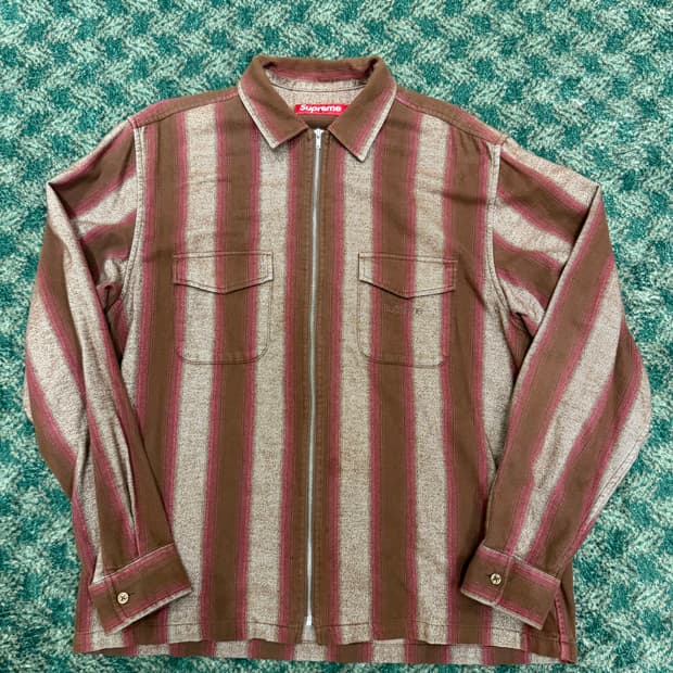 슈프림 스트라이프 플란넬 셔츠 자켓