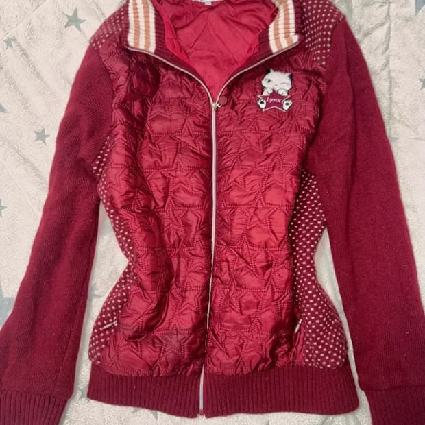 별모양 버건디 자켓 일본빈티지 y2k 구제 모리걸 하구미 갸루 대장템