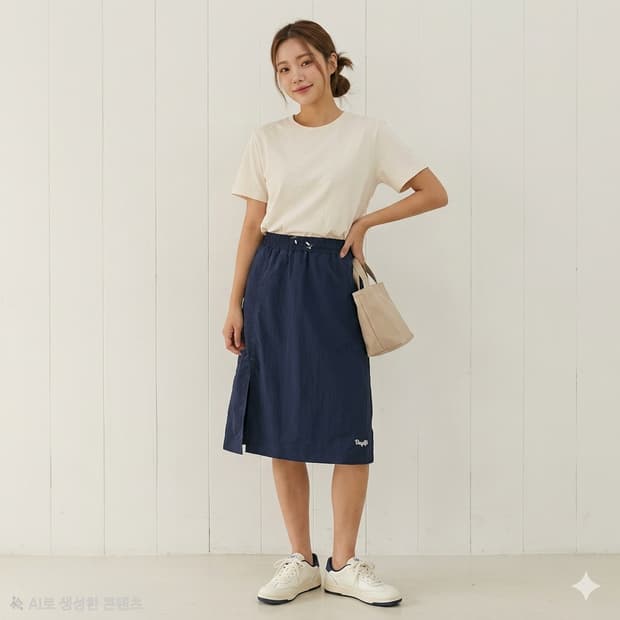 데이라이프(Daylife) 나일론 미디 스커트