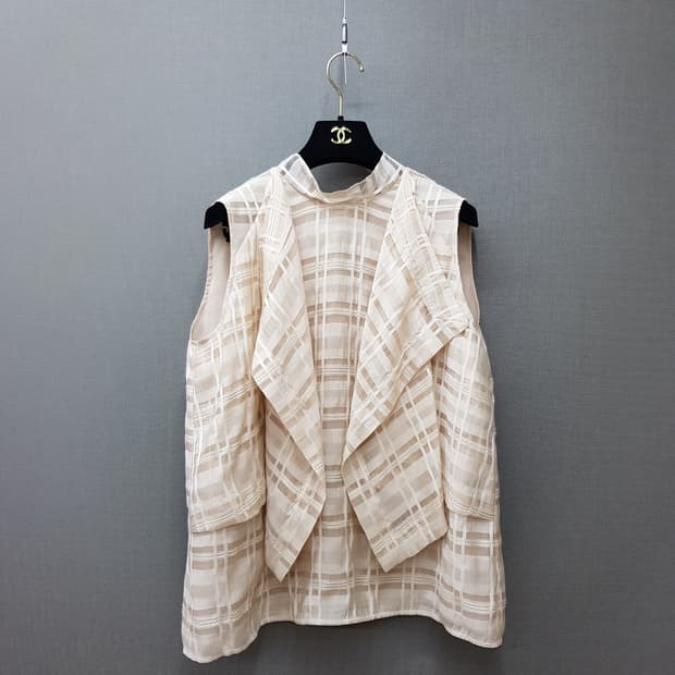 모조에스핀 2022 체크 레이어드 블라우스 M사이즈