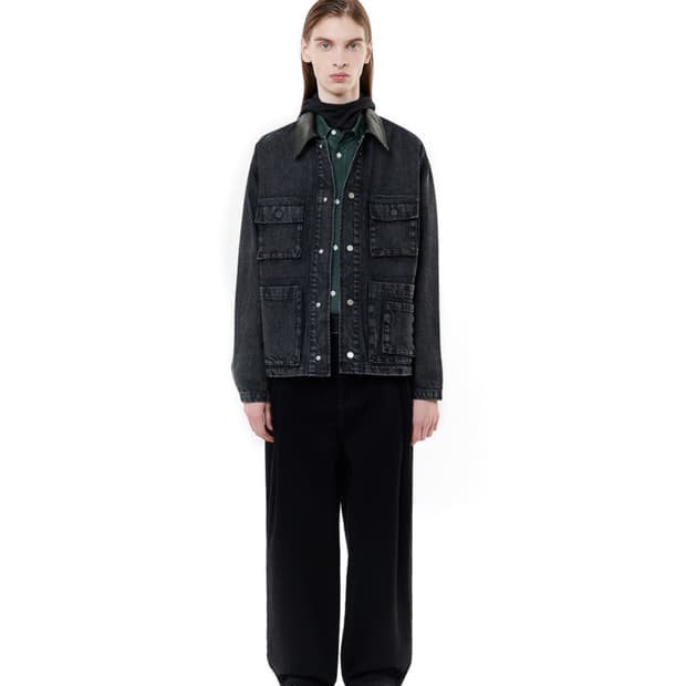 비슬로우 워시드 데님 멀티 포켓 워크자켓