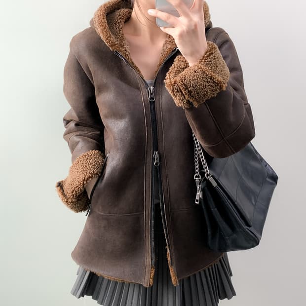 양피 양모 무스탕