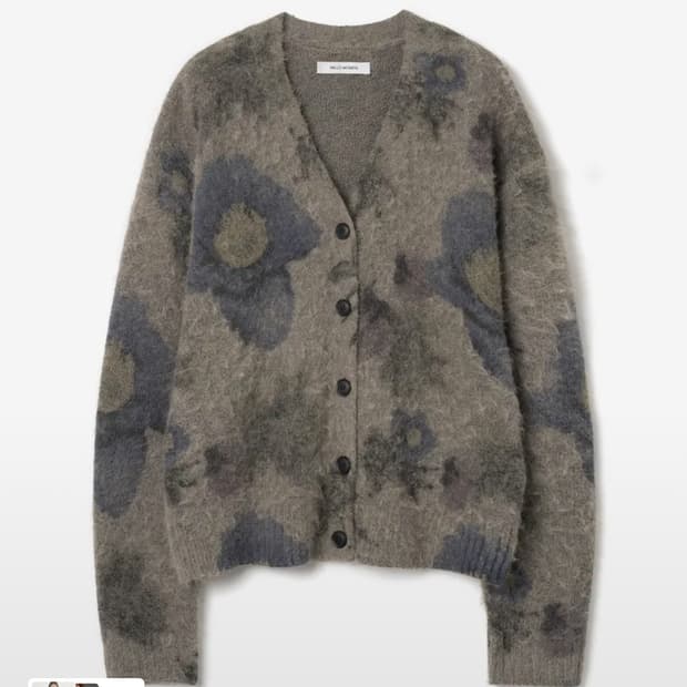 밀로우먼 프린트 루즈 가디건(베이지)