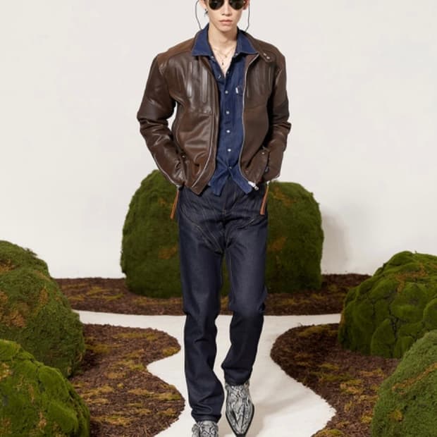AW23/LASER-WASHED GATHERED CORSET DENIM