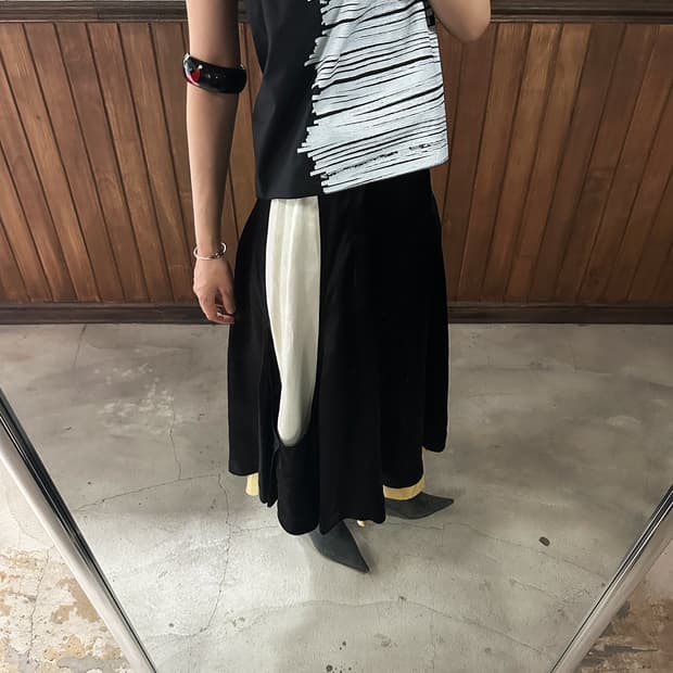 TOGA layered satin flared skirt