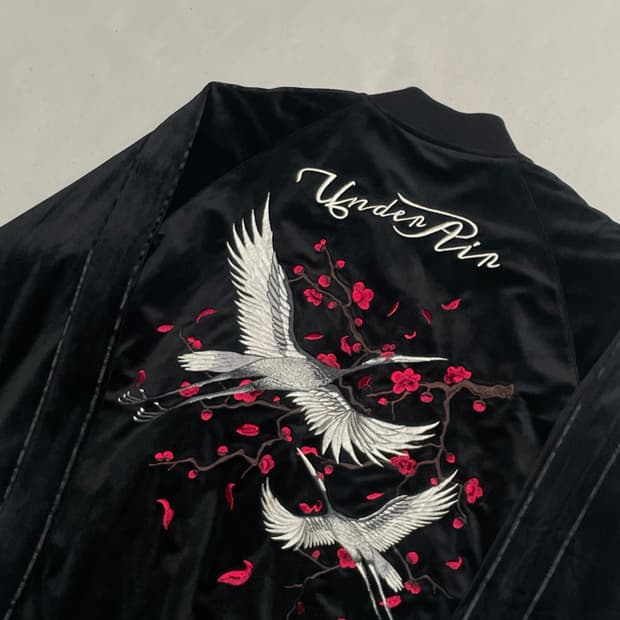 46 언더에어 학자수 벨벳 스카잔 자켓