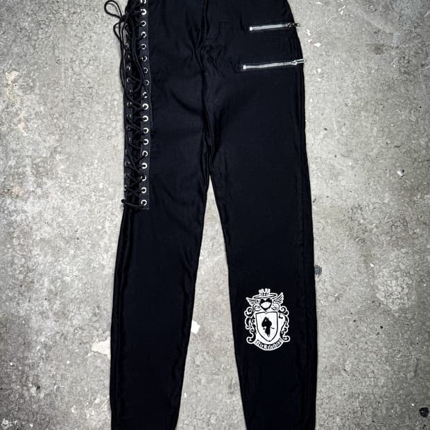 NIER CLOTHING Eyelet & Zipper Skinny Pan