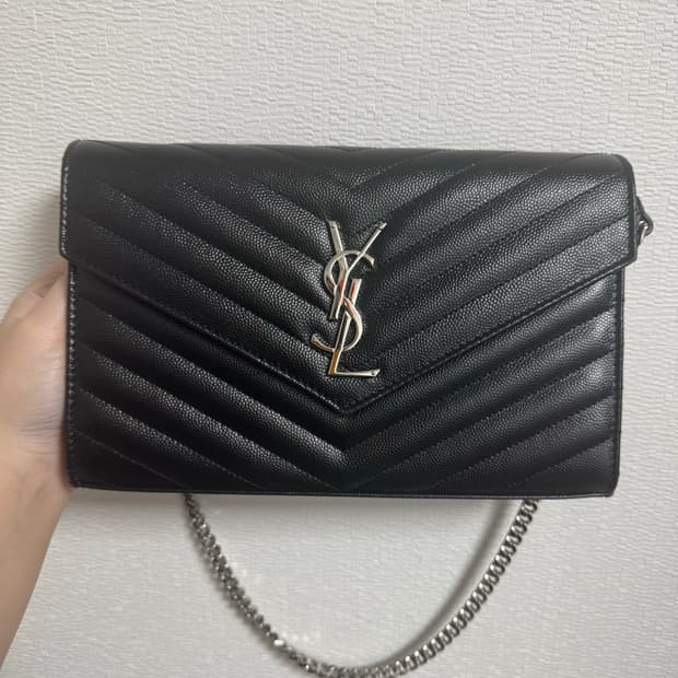 생로랑 엔벨로프 체인백 은장 크로스백 WOC (정품)