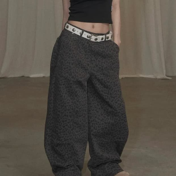 카키포인트 Cotton Balloon Pants (leopard)