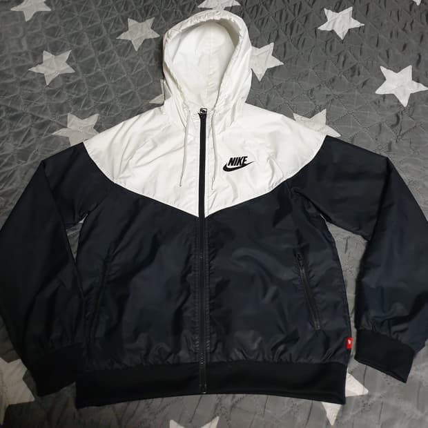 나이키 윈드러너 우븐 후드 바람막이 자켓 횐검 (S)