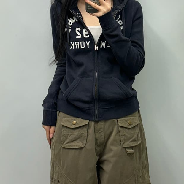 아베크롬비 y2k 와투케 네이비 후드집업