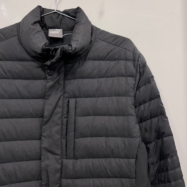 푸마 배색 시보리 덕다운 퀼팅 경량패딩