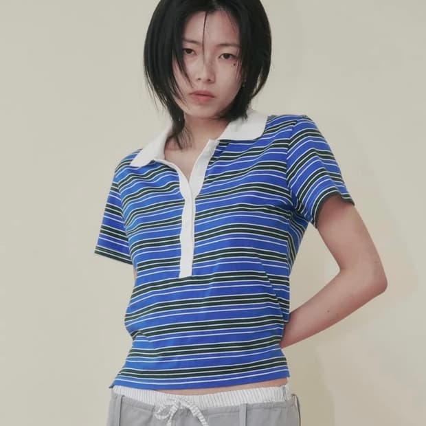 플리즈프로젝트 스트라이프 티셔츠