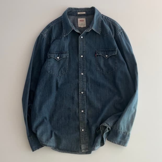 리바이스 투포켓 데님 웨스턴 셔츠 XL
