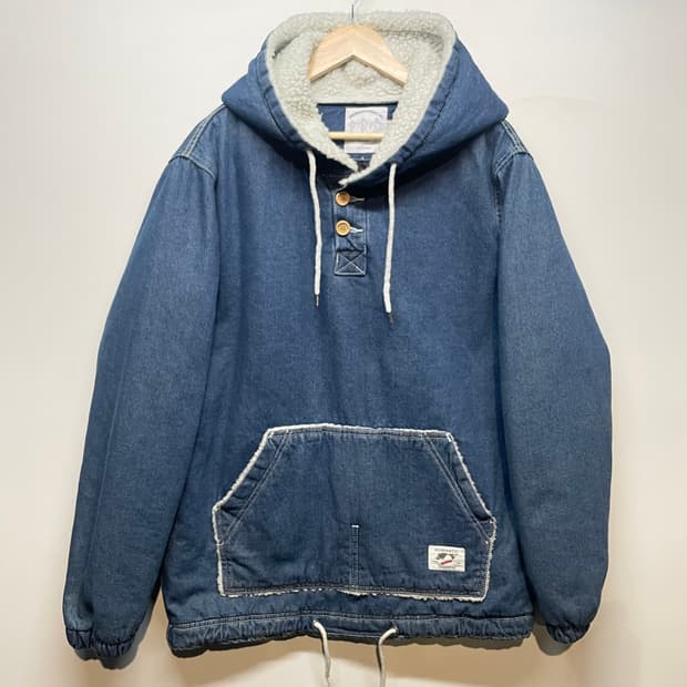 DSS COMPANY 빈티지 데님 양털 보아 아노락 후드 