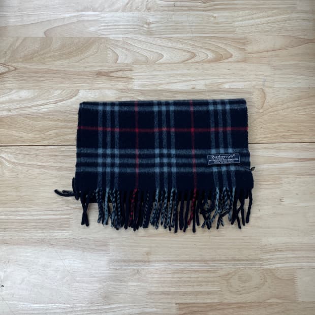 버버리 정품 캐시미어 / 램스울 머플러 네이비