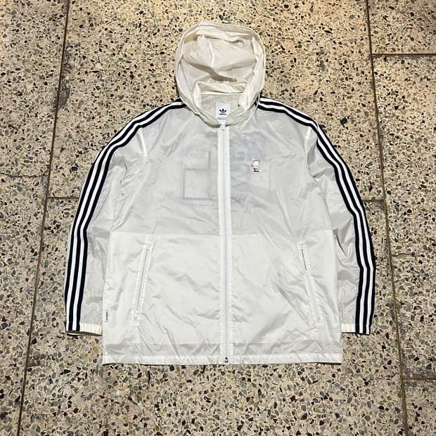 아디다스(ADIDAS) 트림디히 화이트 빅로고 바람막이 자켓 