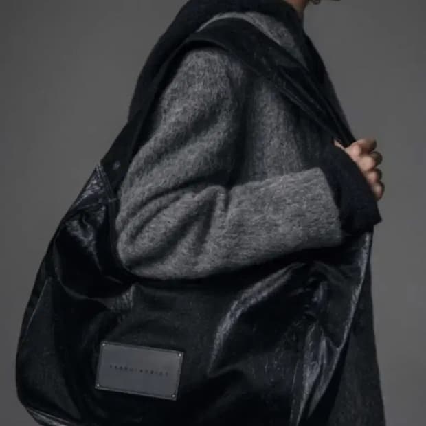 트리밍버드 샤이닝 레더 와이드 빅 백