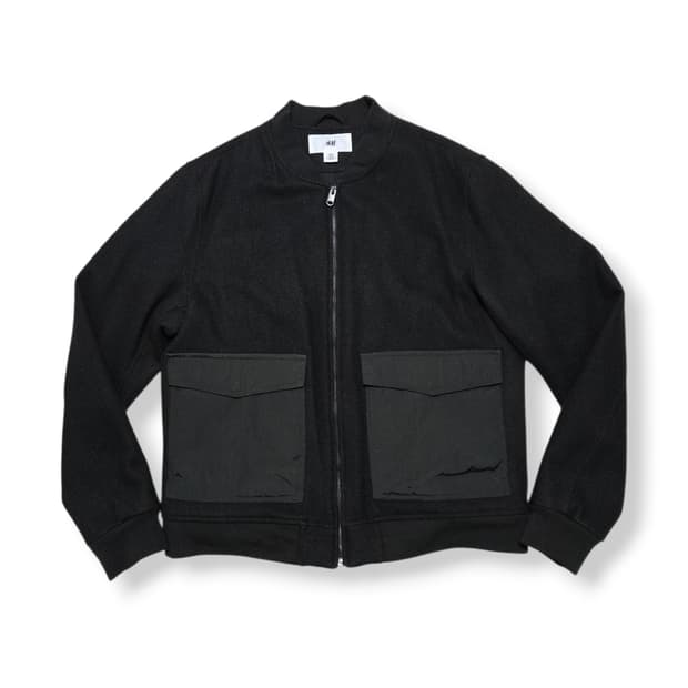 H&M의 카키 모직 블루종 항공 점퍼