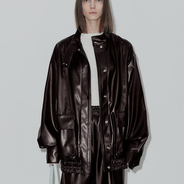 로우클래식 다크브라운 레더 자켓