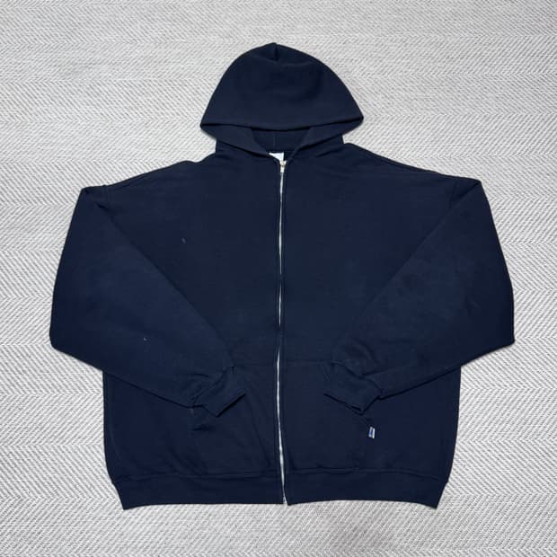 (XXL) 00s 빈티지 러셀 애슬레틱 블랙 후드집업