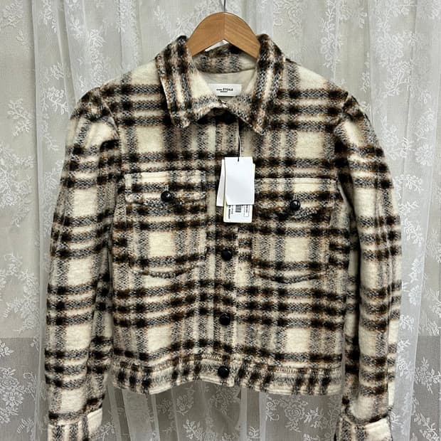 36) 새상품 22FW 이자벨마랑 에투왈 체크 패턴 울 자켓