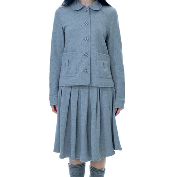 코이세이오 코지 스웻 셋업 그레이 자켓 스커트