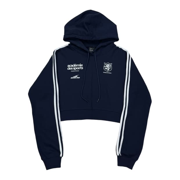 배드블러드 ADS 빈티지 크롭 후드티 네이비 M