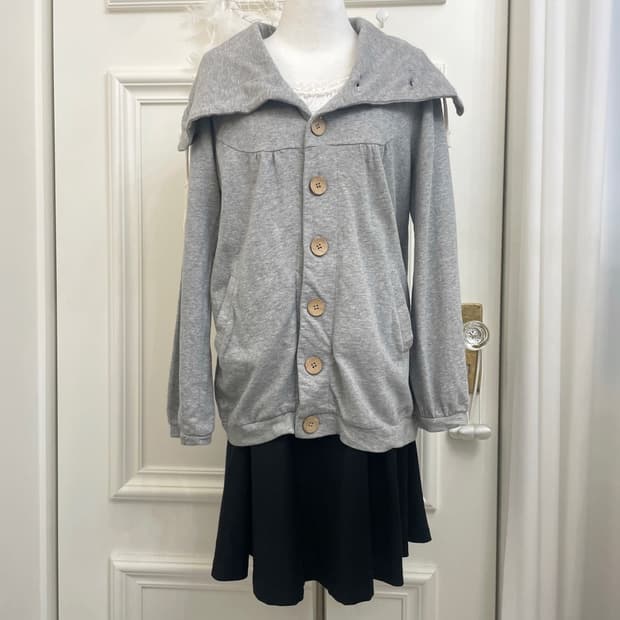 gray cotton mori pocket losse collar car