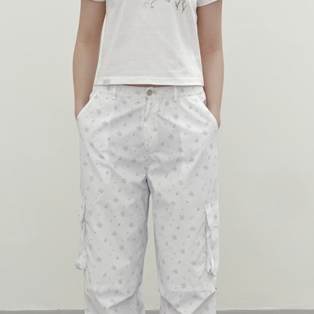 마가린핑거스 플라워 카고 팬츠 (화이트)