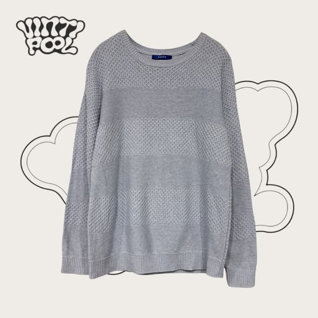 KEITH 키스 크루넥  니트 스웨터 85 하늘색