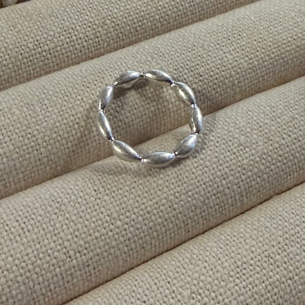 새상품 여성 신주 은도금 쌀알 반지