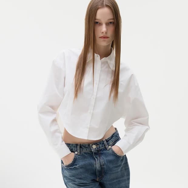 라티젠 블루 크롭 셔츠 LK CROP SHIRT WHITE