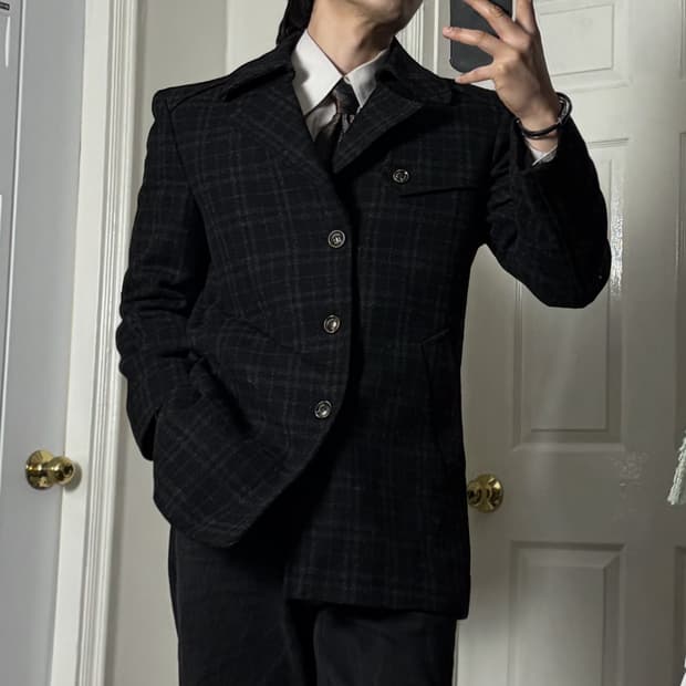 Redox 울 코트 블레이저