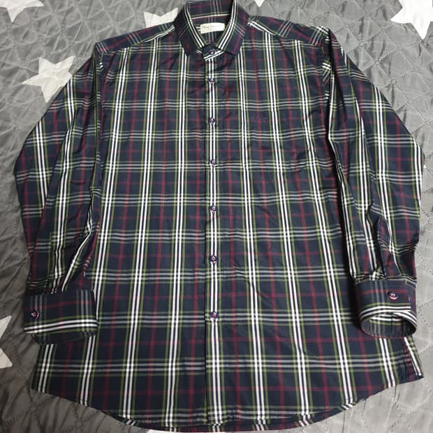 기라로쉬 파리 클래식체크 춘추용 긴팔 셔츠 네이비 (100)