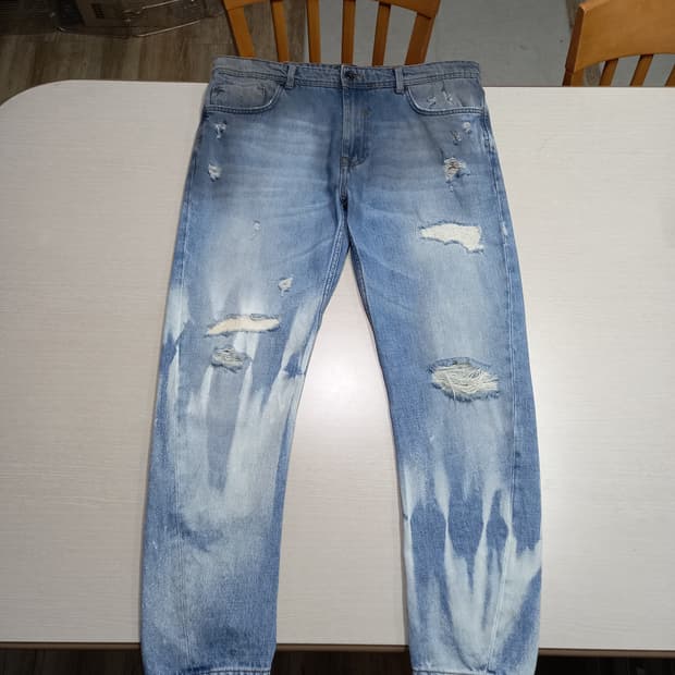 36 ZARAMAN 데미지워싱 상하스판 슬림일자진 36-431