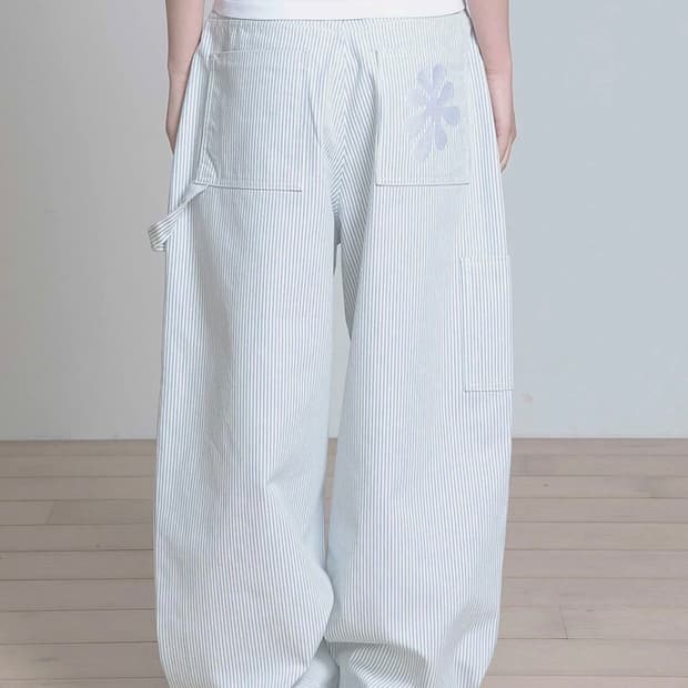 오피쉬 OAF LOGO STRIPE WORK PANTS, WHITE/BL