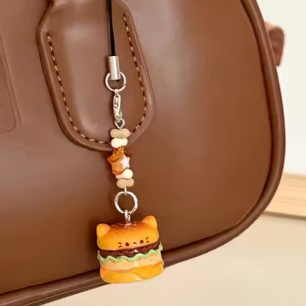 햄버거 고양이 키링