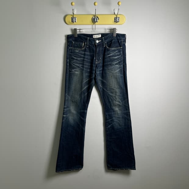 VANQUISH 뱅키쉬 워싱 세미 부츠컷 데님 팬츠 34