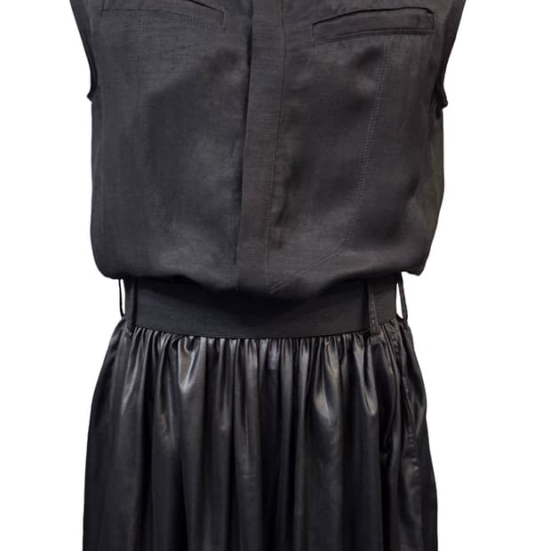 G-STAR RAW 블랙 민소매 셔츠 플레어 원피스(S)디피용