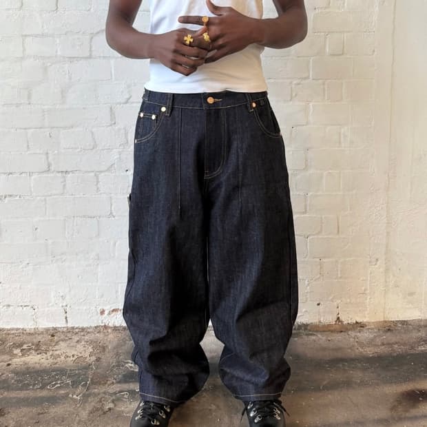 sweatscollective baggy 데님 인디고 M