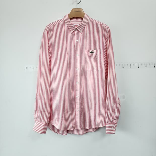 라코스테 라이브 셔츠 핑크 스트라이프