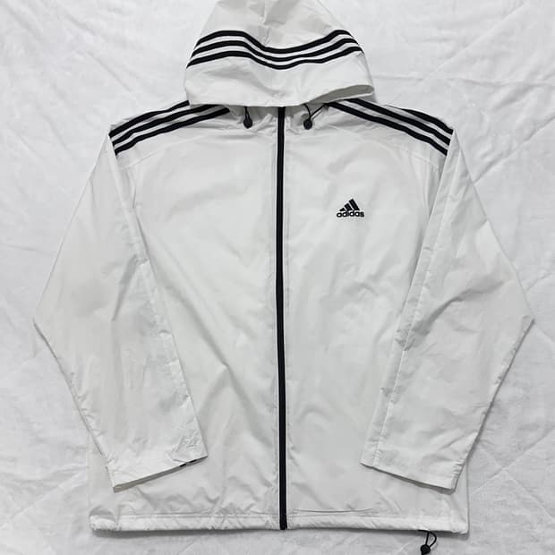 아디다스 삼선 화이트 후드 바람막이