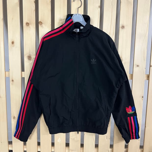 (S) 아디다스 트레포일 블랙 바람막이 자켓