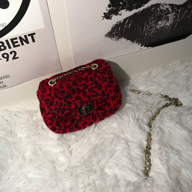 red leopard mini cross bag